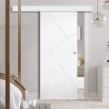 Internal Single Sliding Door White Painted Flush Door With Grooves Prefinished